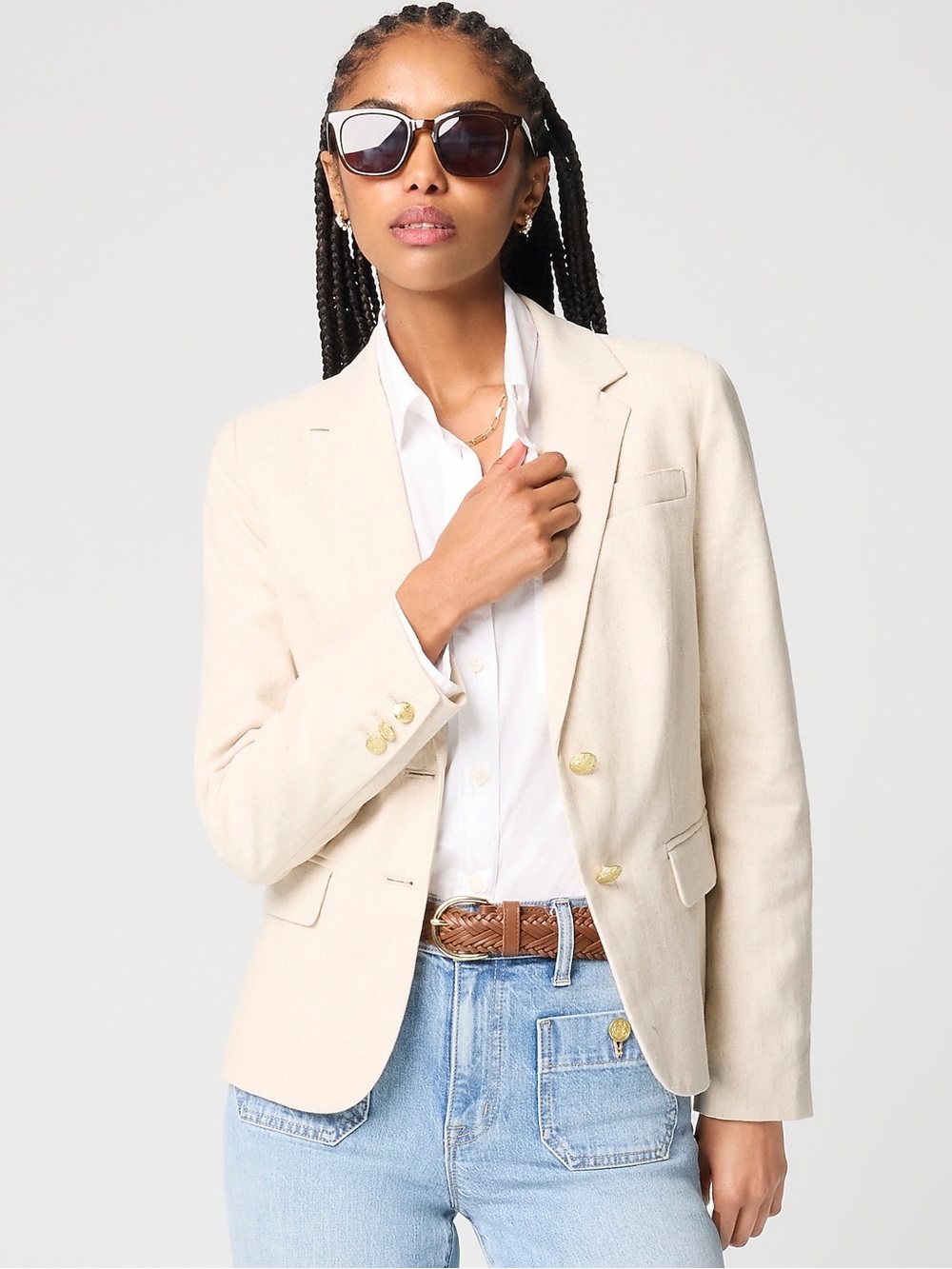 🆕 J. Crew Linen-blend schoolboy blazer